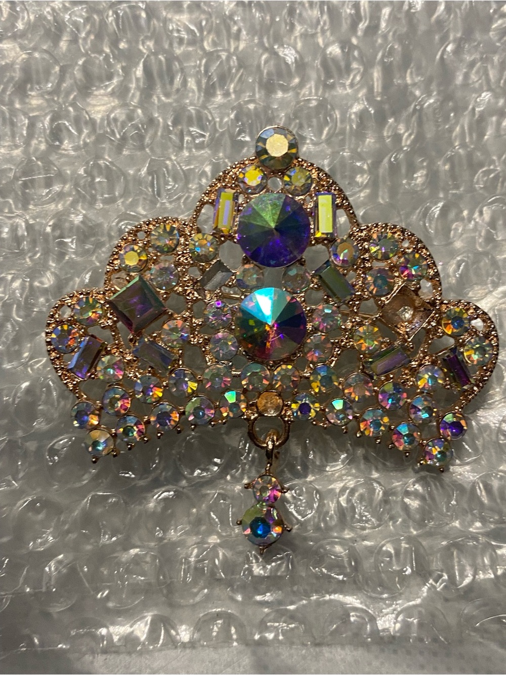 Gold-Tone Aurora Borealis Brooch - Women Jewelry
